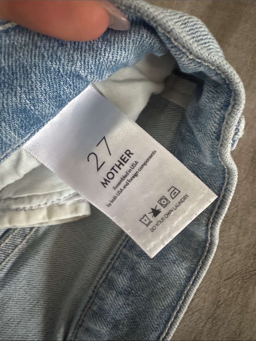 MOTHER Light Blue Distressed Wide-Leg Jeans - Picture 3 of 4